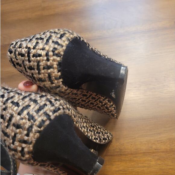 VTG Ramon Tenza 90s Y2K Kitten Heels Black Tan Pointed Toe Size 6B GUC - Picture 9 of 9